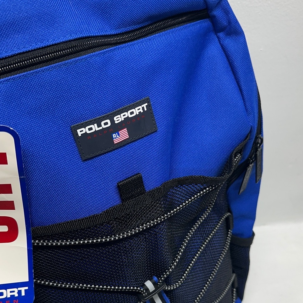 Vintage 1990s Polo Sport Ralph Lauren Backpack Deadstock 90's Blue Black New NWT - Picture 6 of 9